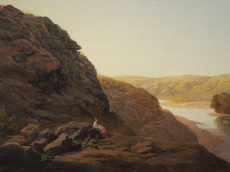 1817-Amalie Mánesová - Paesaggio con figura